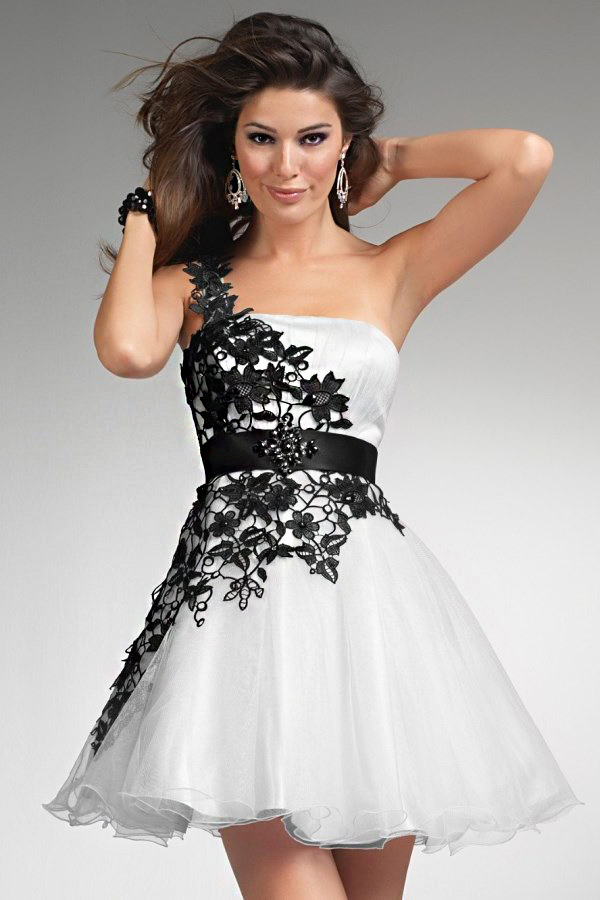 черно белое свадебное платье